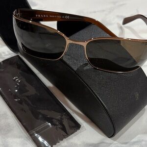 Prada Black and Brown Sunglasses